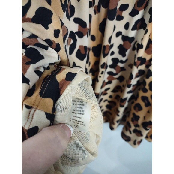 Calvin Klein Cheetah Print Pleated Sleeveless Dress Size 4 - Picture 5 of 7